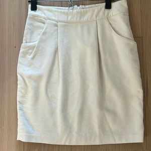 Adam by‎ Adam Lippes White suede feeling skirt with pockets